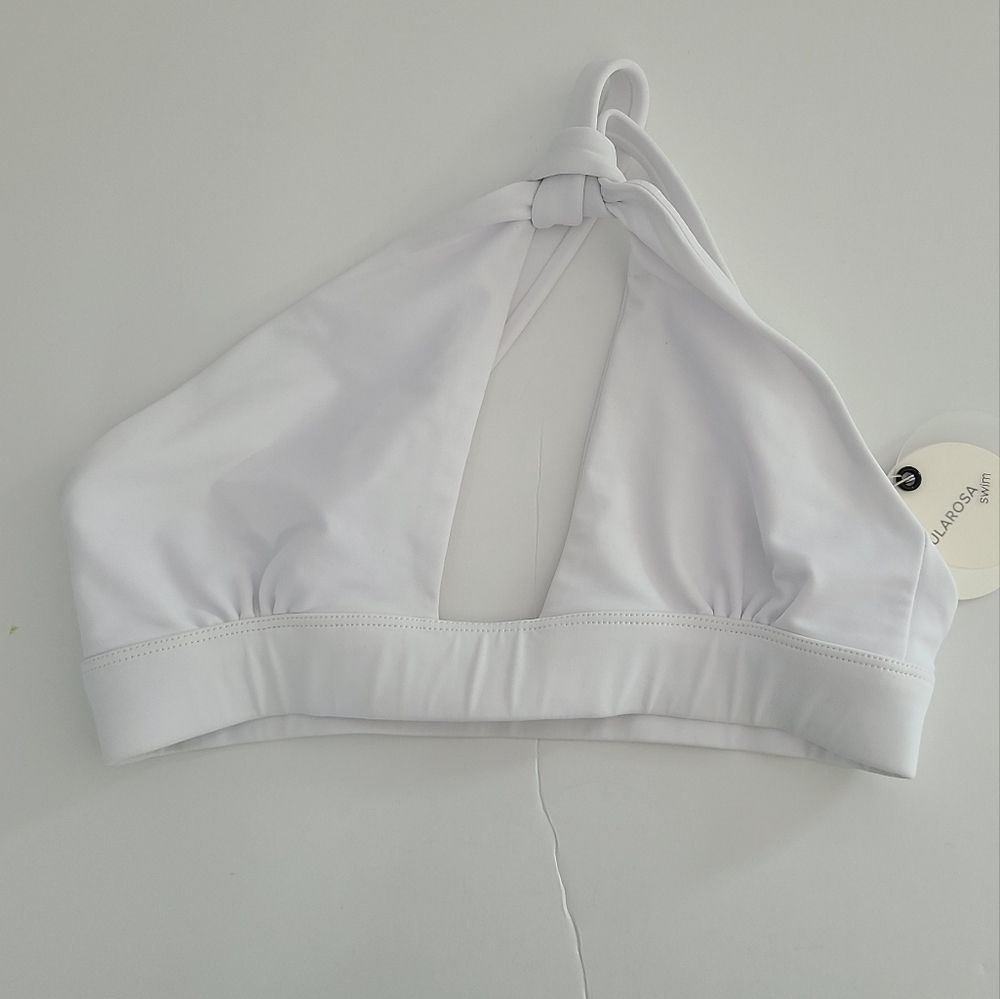 Tularosa bikini top in white with adjustable shoulder straps Size S